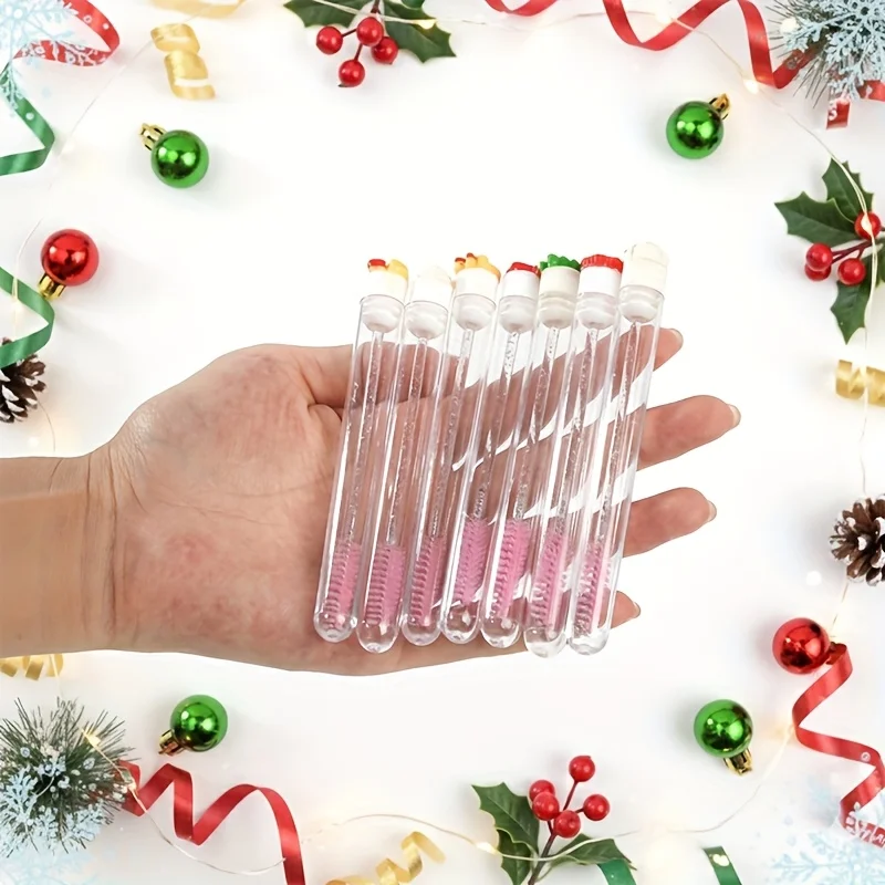 ماسكارا تطويل كريستال عيد الميلاد 14 قطعة/صندوق، مجموعة هدايا أنبوبية لفرشاة تمديد الرموش للنساء #5