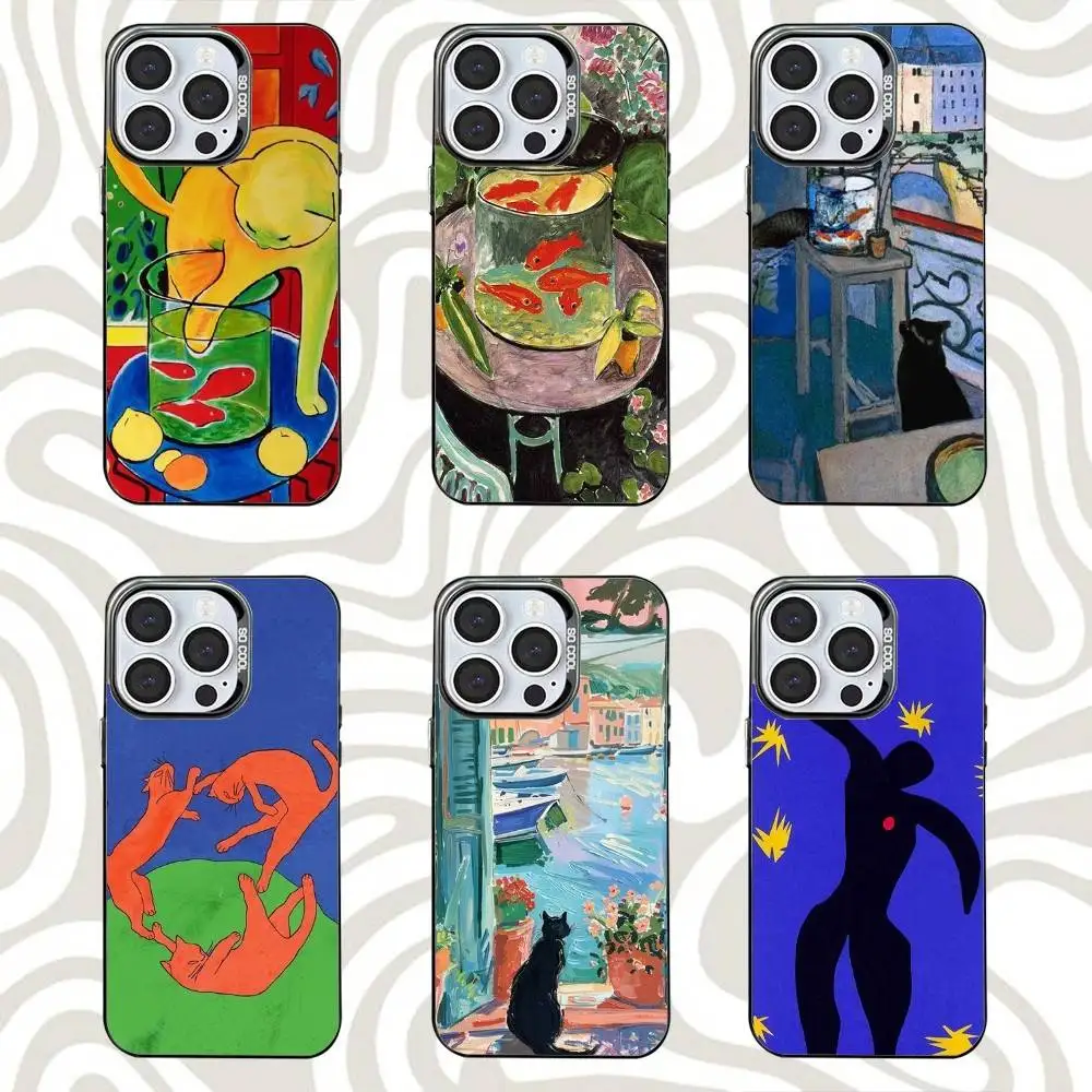 

H-Henri-is Art Matisse-es Phone Case For iPhone 16,15,14,13,12,11,Mini,Pro,SE,MAX Black Matte Shockproof Cover