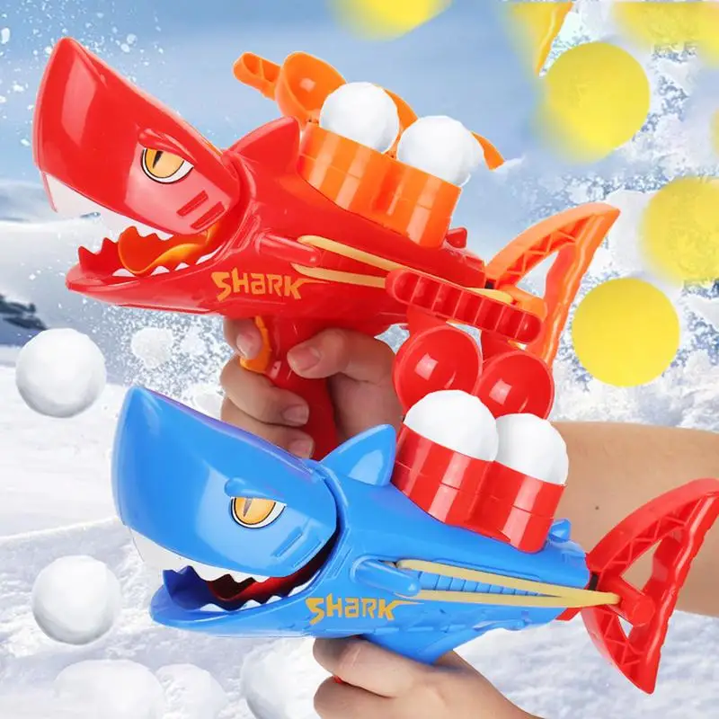 Snow Ball Maker For Kids Winter Snow Ball Shooter For Outdoor Safe & Fun Snow Fight Toys Game Shark S nowball Launcher G un Toy