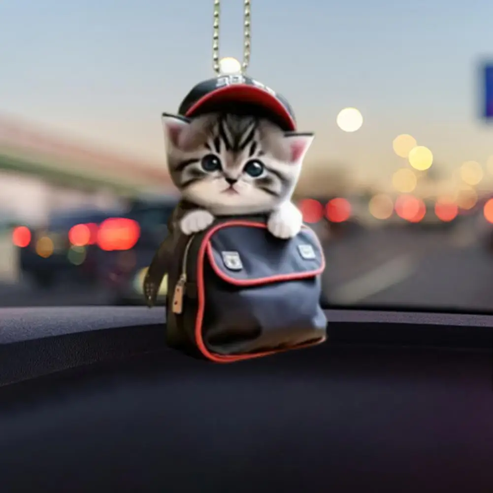 Cat-shaped Car Accessory Modern Cat-shaped Decor Realistic Cat Shaped Pendant Car Hanging Decoration Acrylic Christmas for Auto