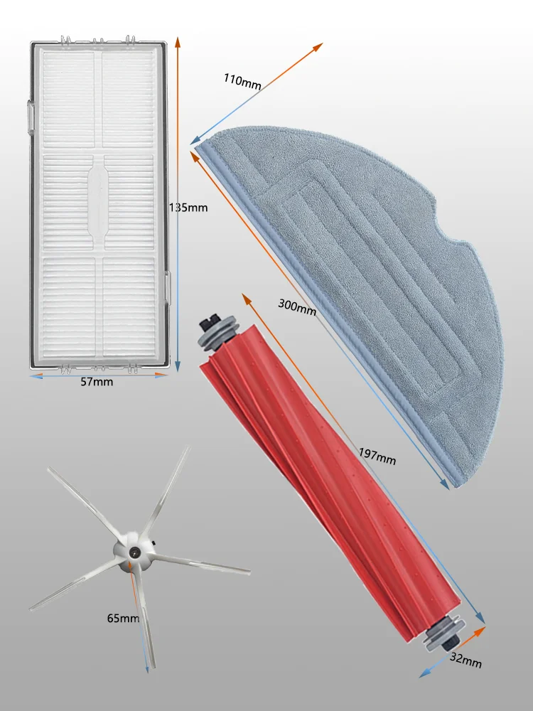 ملحقات مكنسة كهربائية Roborock-Robot ، S7 ، S70 ، S7Max ، T7S ، T7S Plus ، غطاء الفرشاة الرئيسية ، فلتر Hepa ، قطع غيار وسادة الممسحة