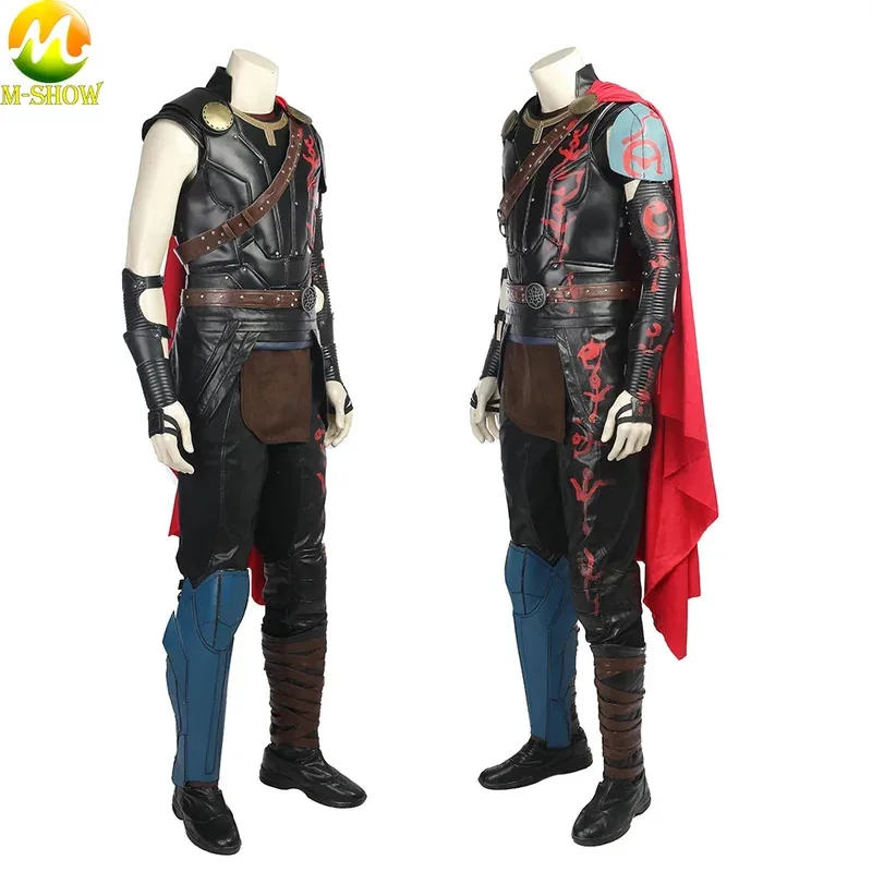 

Sky02 Superhero Chris Hemsworth Thor Cosplay Costume Men Armor Suit with Cape For Halloween Carnival Party88Li #