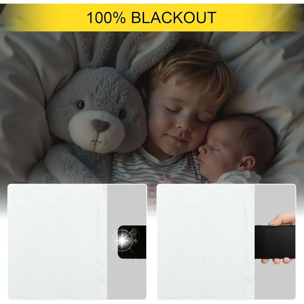 두꺼운 린넨 96% 암막 커튼, 2개 패널, 버건디, 보헤미안 스타일, 방음, 거실 및 침실용 와이드