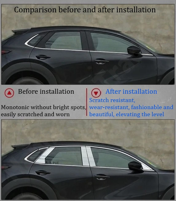 

for Mazda CX-30 2020-2024 Car window decorative strip/special body tailgate bright strip/stainless steel decorative strip