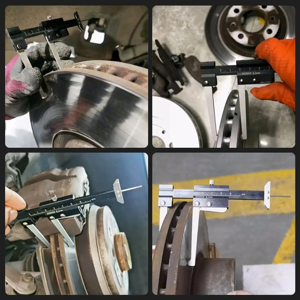 Точный измеритель толщины тормозного диска, измерительный суппорт с нониусом, пластина для автомобильных шин, инструмент для износа толщины тормозного диска