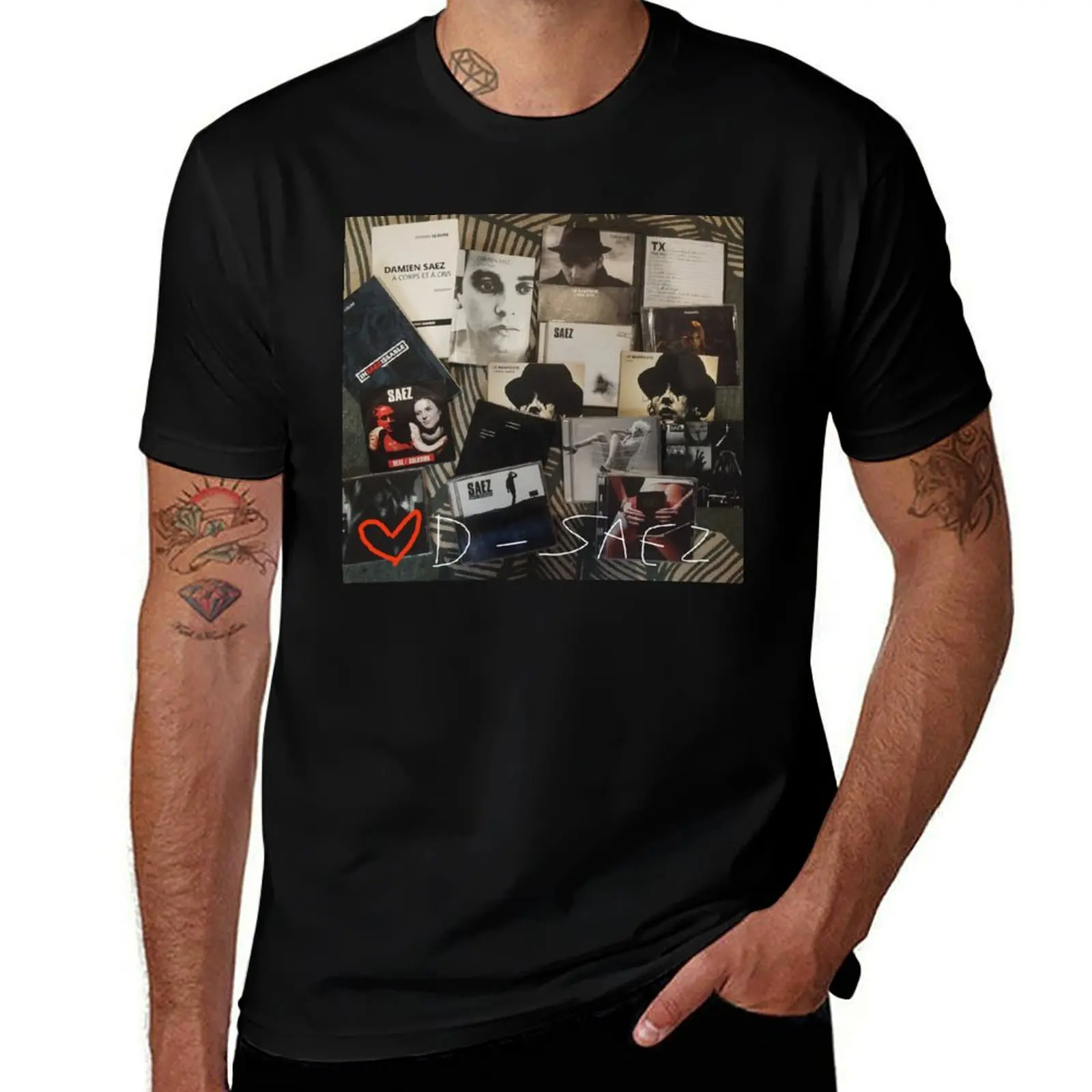 

Damien SAEZ CD and book collection T-Shirt graphic shirts anime stuff blue archive shirts men graphic