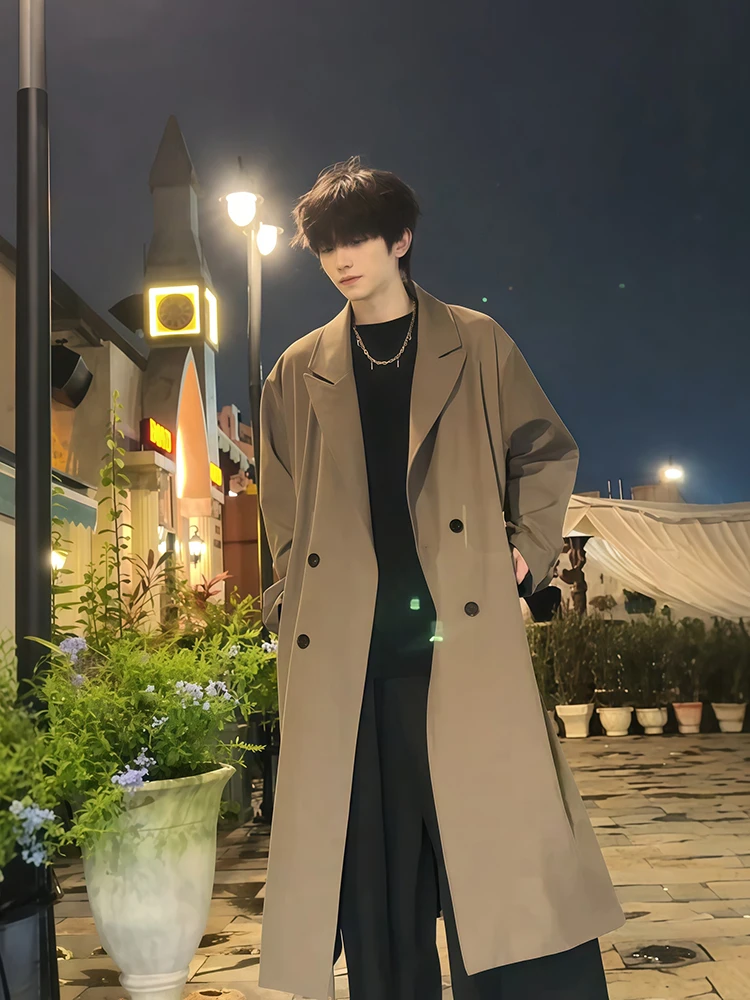 

Мужское длинное пальто i Color для осеннего сезона: стильное, эффектное, двубортное, приталенное, молодежное, модное