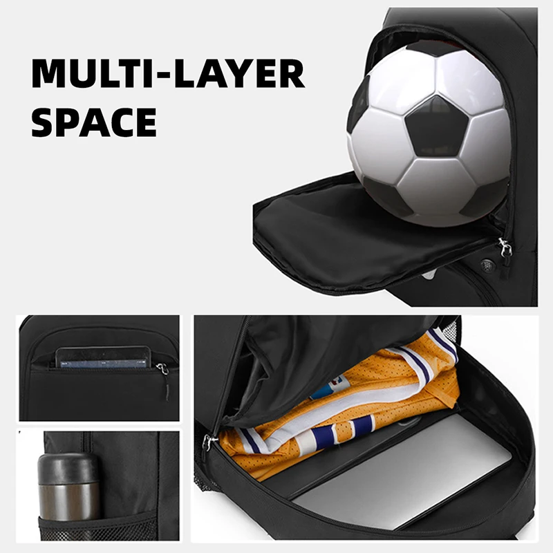 Sports Gym Fitness Yoga Backpack with Shoes Pocket Outdoor Large Camping Hiking Basketball Bag Capacity Soccer Equipment Pack