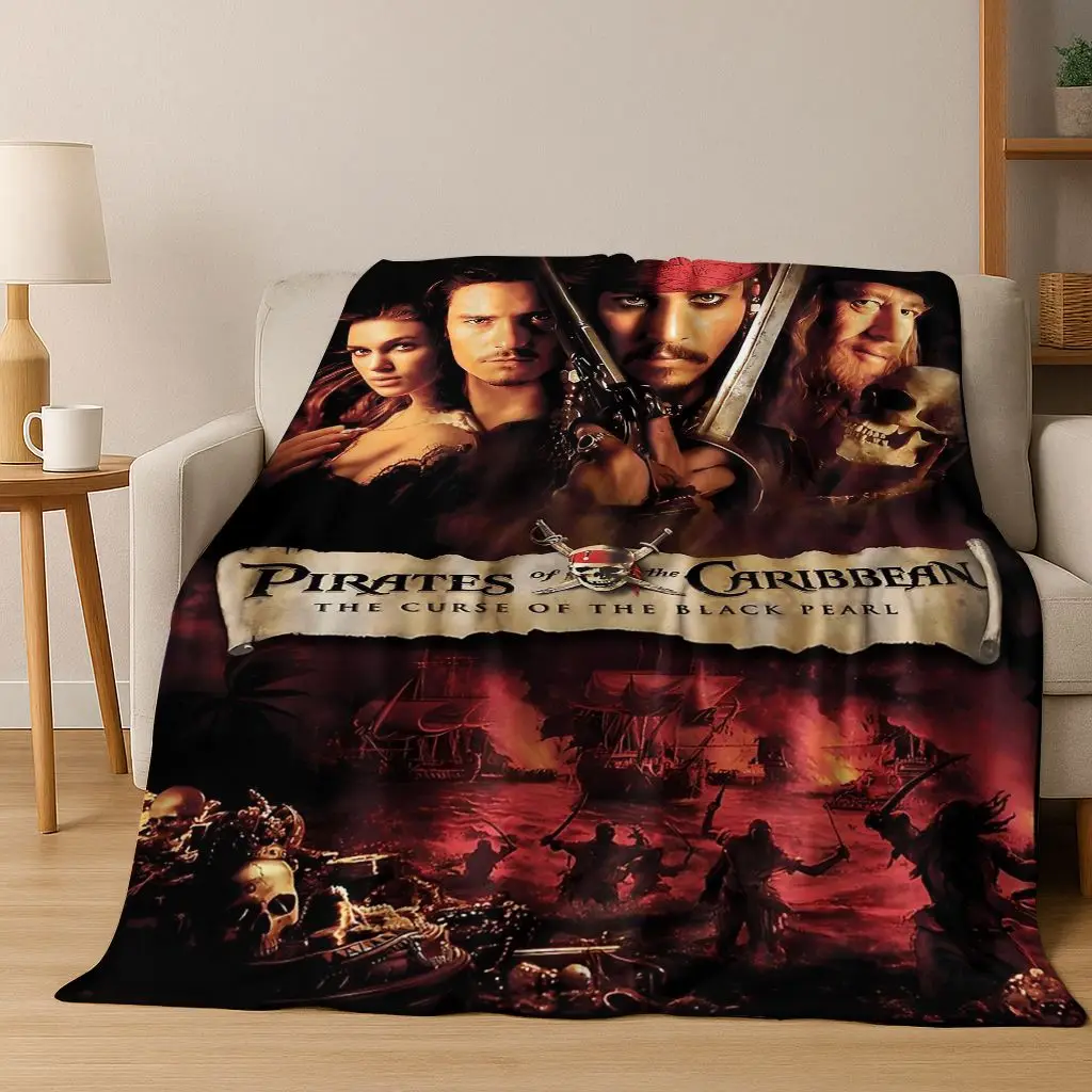 

Captain Jack Pirates of The Caribbea Johnny Depp Flannel Blanket,Cozy Soft Throw Blanket for Home Bedroom Bed Sofa Cover Gift