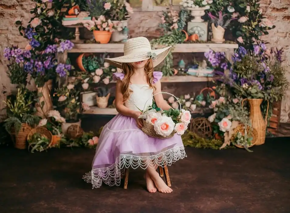 Spring Photography Backdrops Cottage Garden Workshop Kids Baby Cake Smash Photocall Decor Child Adult Birthday Studio Background