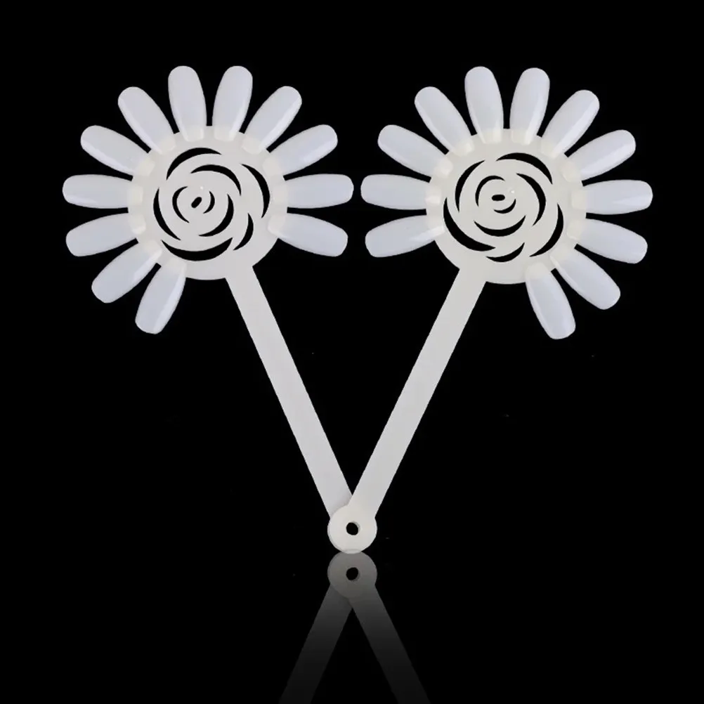 2Pcs 120 Tips Nail Art Display Board ABS Practice Demo Window Nail Polish Display Rack Split Ring Holder Natural Transparent 6