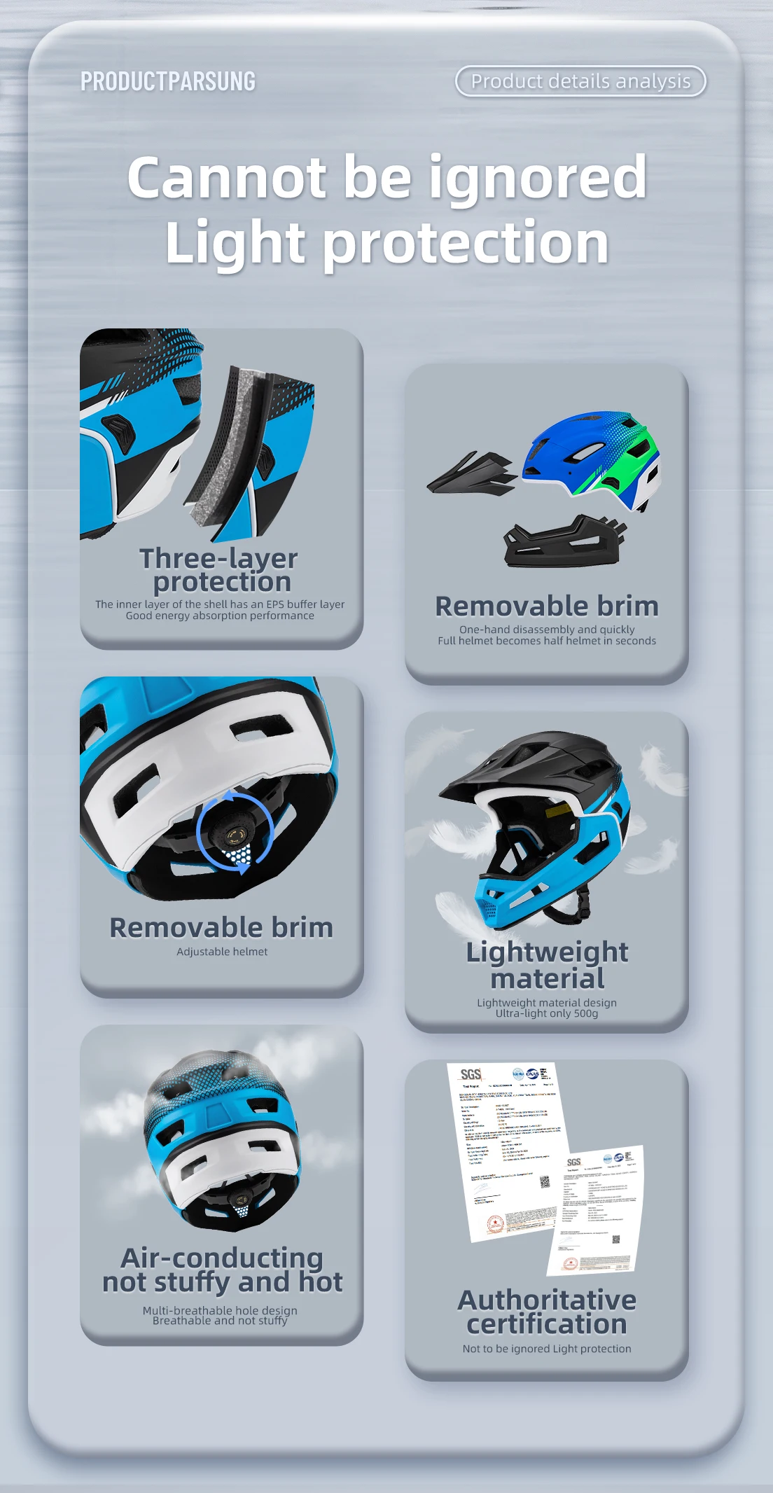 Eastinear Cross-Country Fahrradhelm mit Abnehmbarem Design, Leichter Atmungsaktiver Mountainbike-Helm für Geländefahrten – Detail 2