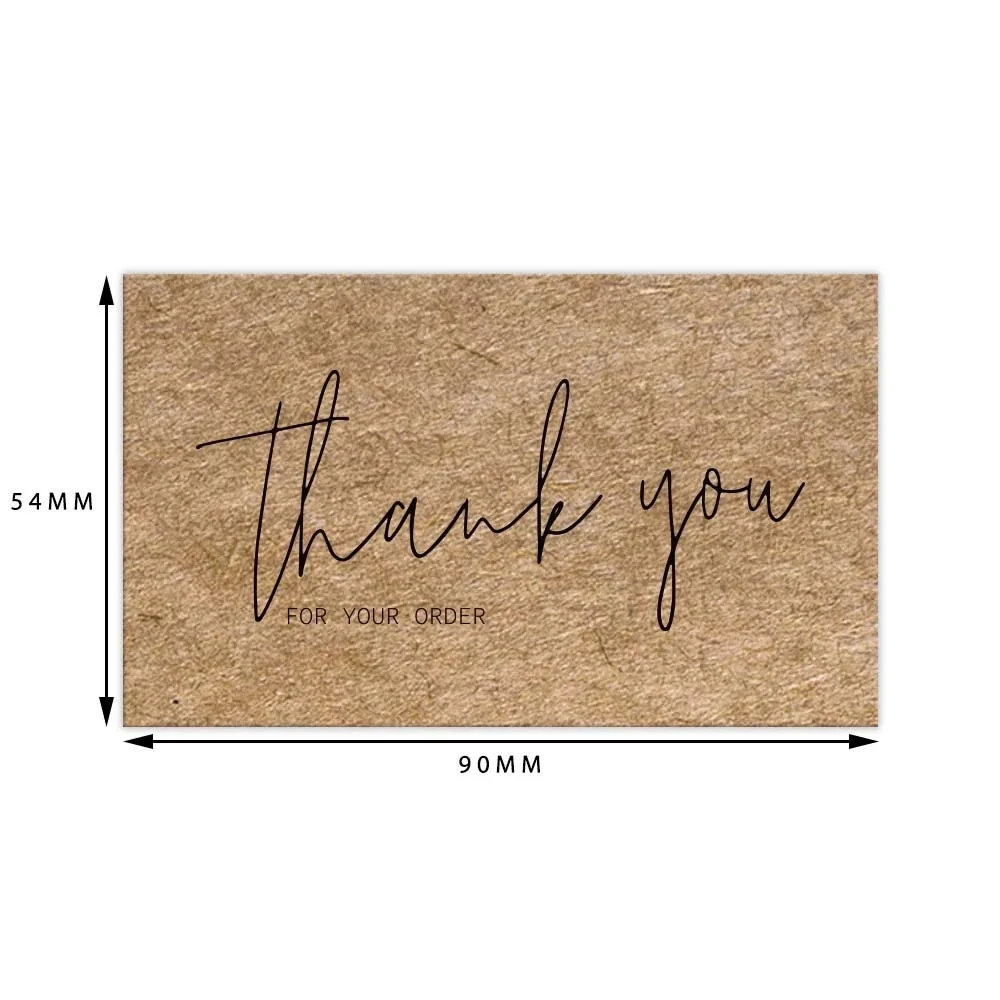 30pcs Natural Kraft Paper Thank You Card Enterprise Store Business Thank You Order Card Wholesale Custom Gift Decoration Card