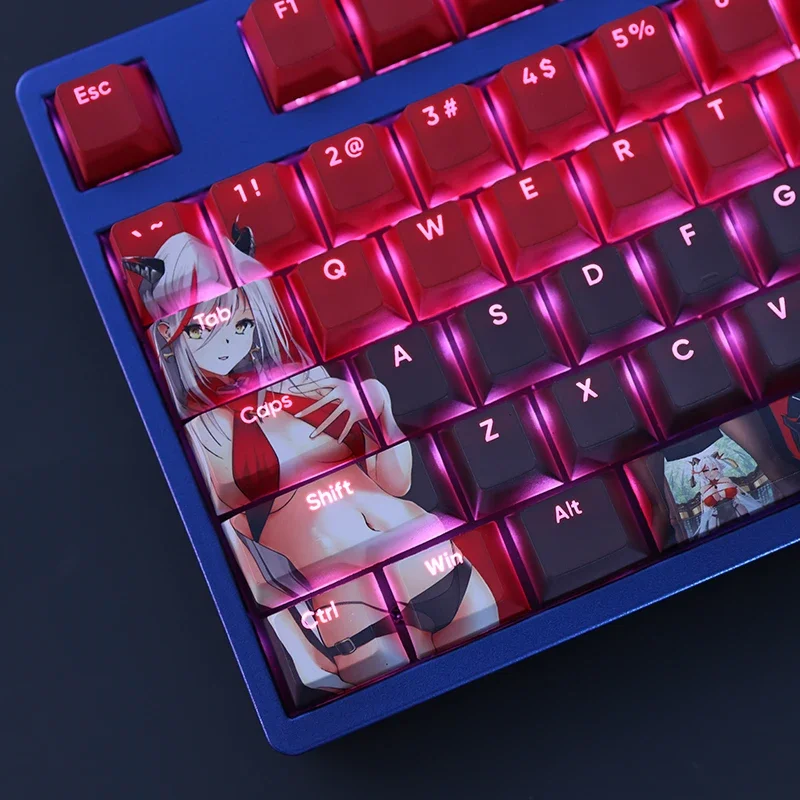 108 Keys/Set Azur Lane KMS Ägir PBT Anime Gaming Girl Custom Keycap for Cherry Profile MX Switch Mechanical Keyboard DIY