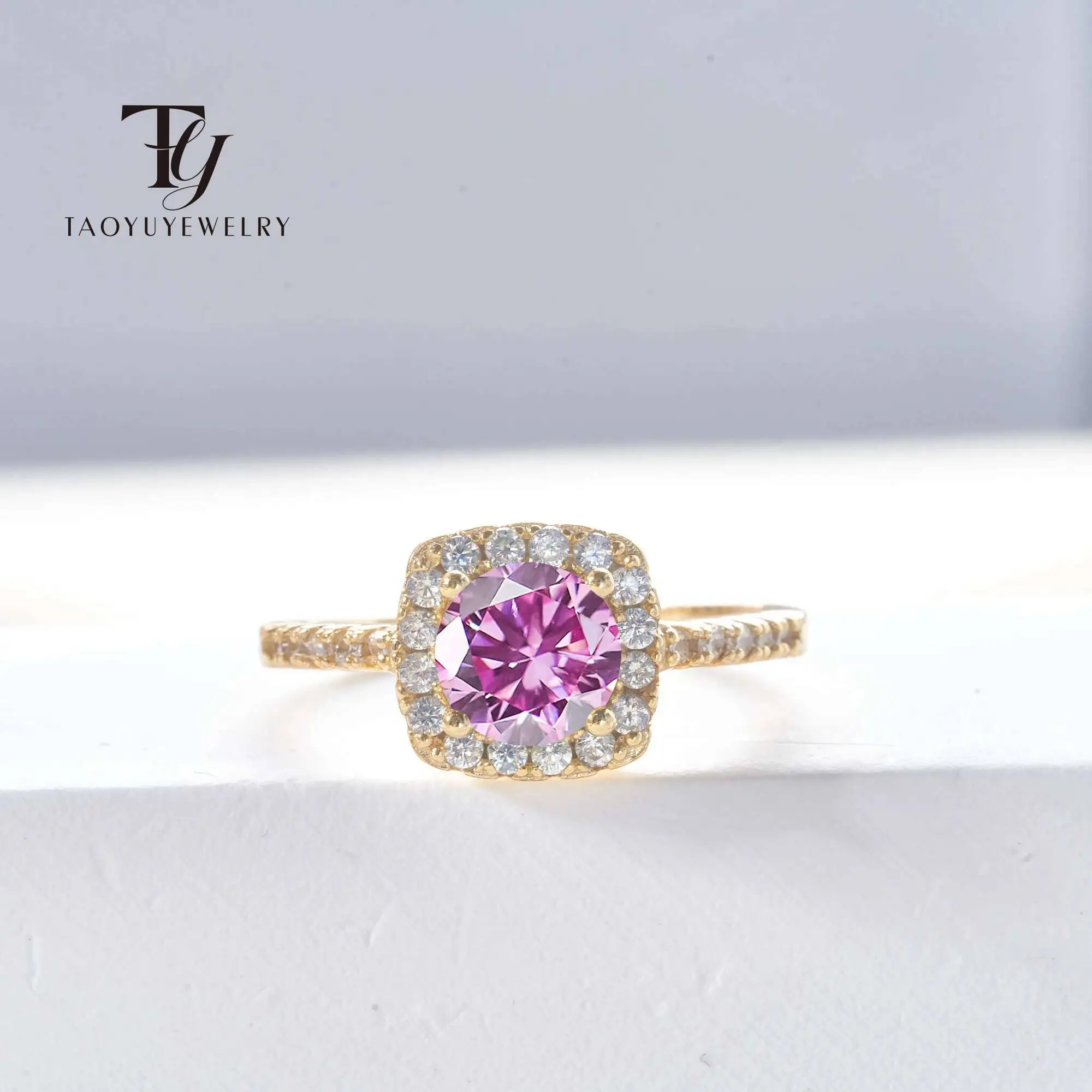 

1 Carat 6.5mm Round Cut Moissanite Engagement Rings For Women 925 Sterling Silver Round Brilliant Lab Diamond Engagement Jewelry