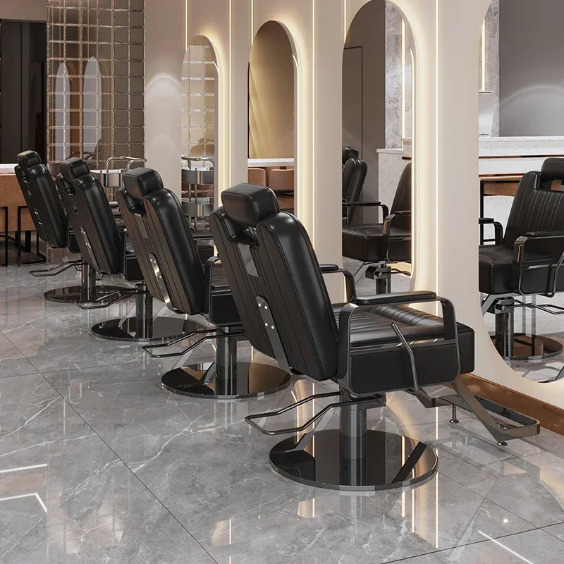 كرسي دوار صالون تصفيف الشعر معدات الأثاث تصفيف الشعر الحلاق منضدة الزينة كراسي غرفة المعيشة أداة الملحقات السوداء #3