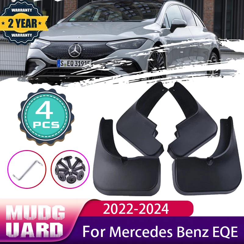 

Car Mud Flaps for Mercedes Benz EQE Accessories 2022 2023 2024 350 450+ Mudguards Mud Splash Guards Fender Mudflaps Accessories