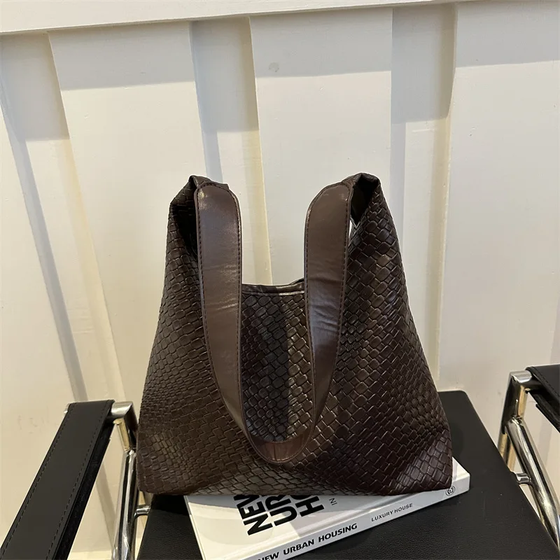 

2025 Woven Tote Bag For Women Large Capacity Woven Handbag Shoulder Bag Work Shopper Bags Beach Travel Tote Bag Y2k Bucket Bags