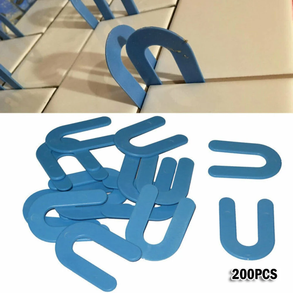 100/200pcs U-shaped Horseshoe Shims Tile Spacers PP Level Wedges Positioning Clips Floor Wall Tile Gap Fixing Construction Tools