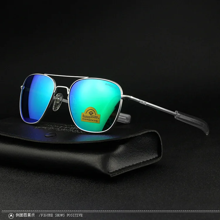 RE Sonnenbrille Mann Amerikanische Armee Militär Luftfahrt Pilot Sonnenbrille Frau Luxus Marke Vintage Metall Titan Rahmen Glas Objektiv – Detail 34