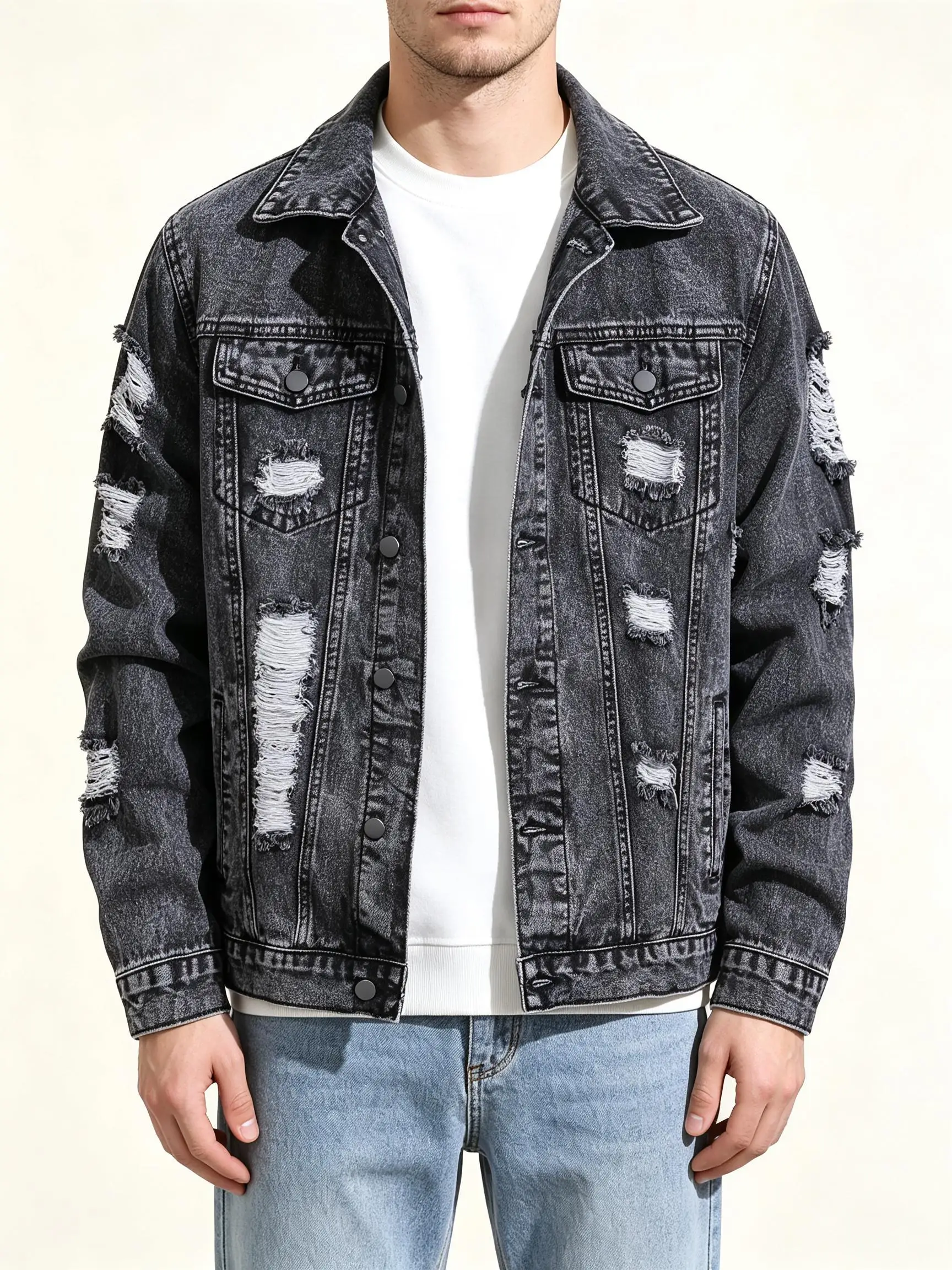 Street Fashion Vintage - USA Vintage Light Denim Jacket, Men's