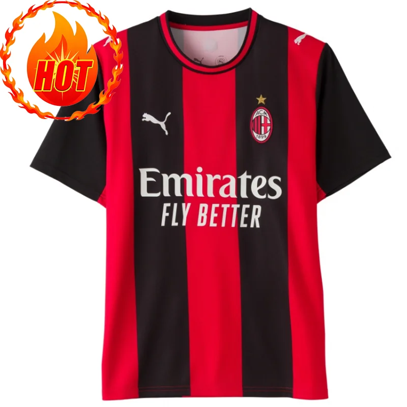 PUMA AC Milan Season Home Replica Jersey, Men’s Short-Sleeve Quick-Dry Sports T-Shirt 784121-01