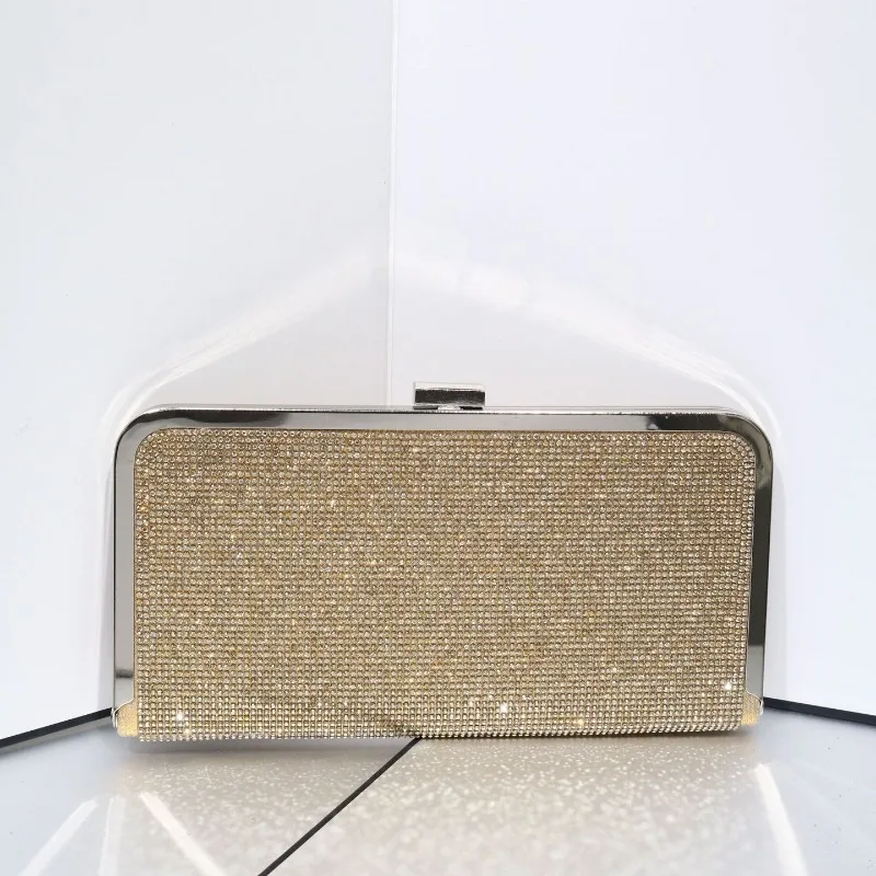 

Bling Crystal Evening Bags Premium Silver/golden Rhinestone Banquet Clutch Purse Women's Formal Party Square Envelope Handbag