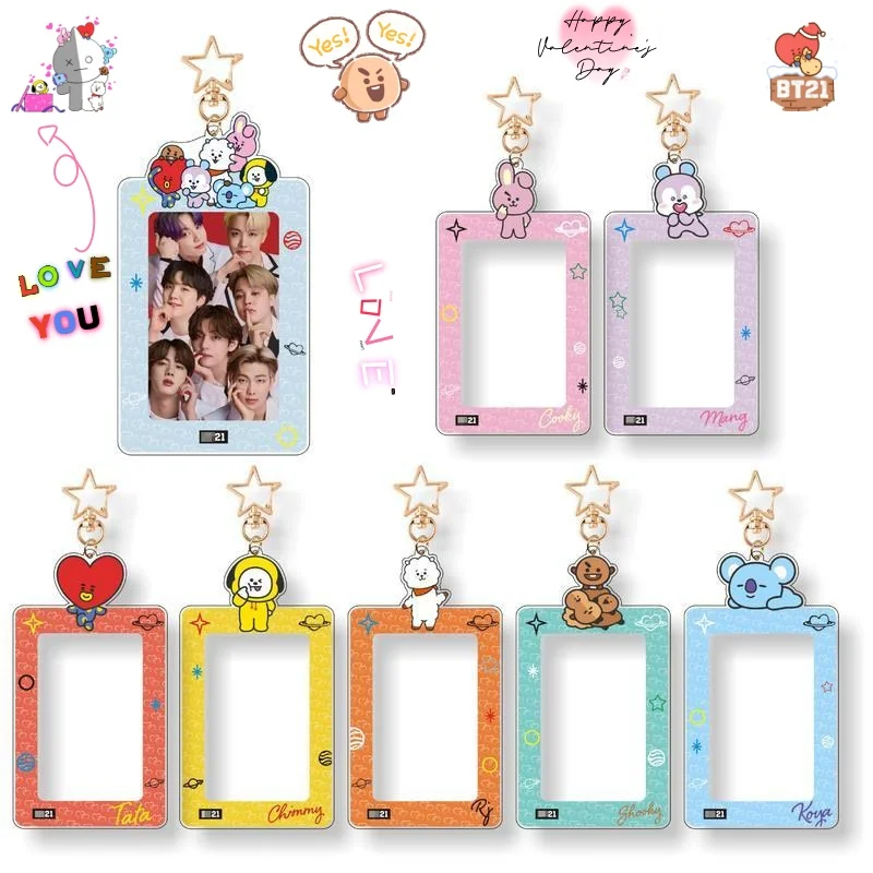

Милый мультяшный брелок-держатель для карт BI21 с персонажами KOYA, RJ, CHIMMY, COOKY, KOYA, TATA, аниме-атрибутика, креативный 2D-держатель для карт, подарок-игрушка