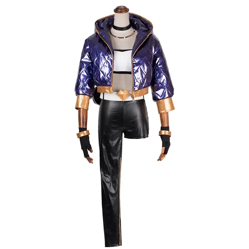 KDA Akali Cosplay Costume LOL AKALI Cosplay Costume Women Outfit Coat Pants Gloves Bag Halloween Carnival Uniforms Custom Made