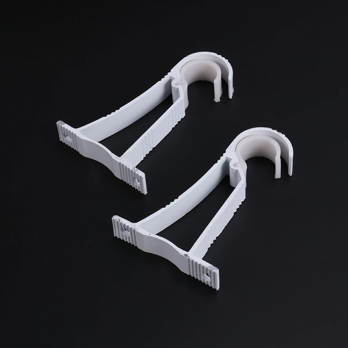 

2Pcs Drapery Rod Bracket Heavy Duty Alloy Fit 25-30Mm Roman Style Pole Easy Install Wall Mount Curtain Support
