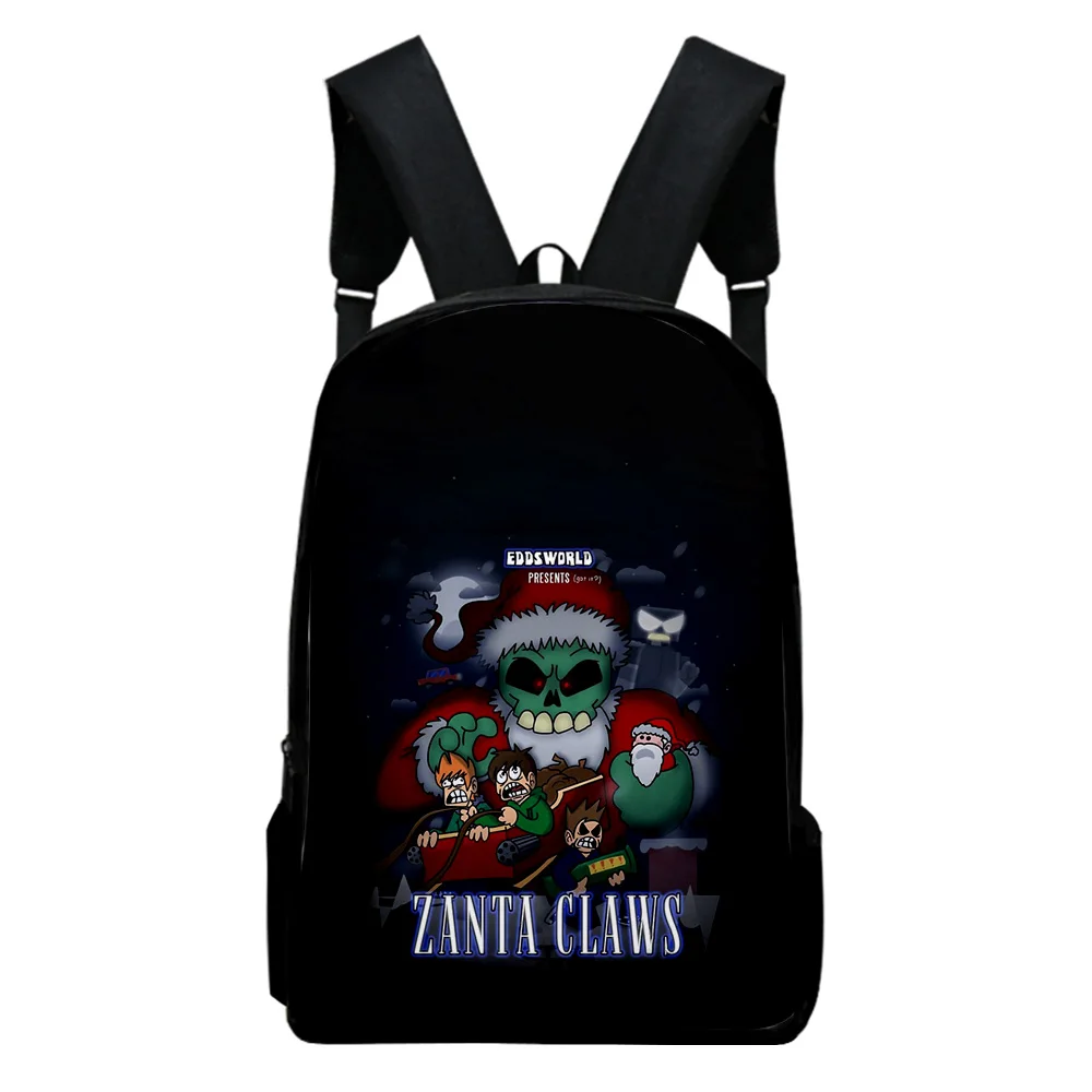 Harajuku Novelty Cool eddsworld Notebook Backpacks pupil School Bags 3D Print Oxford Waterproof Boys/Girls Laptop Backpacks