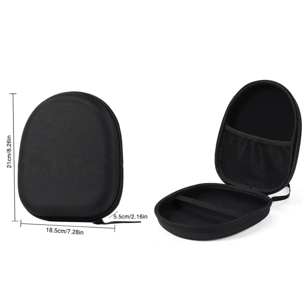 -1Pcs Shockproof Headphone Storage Bag with Zipper Protective Earphone Carrying Case Holder for Carrying On and Over Ear Studio