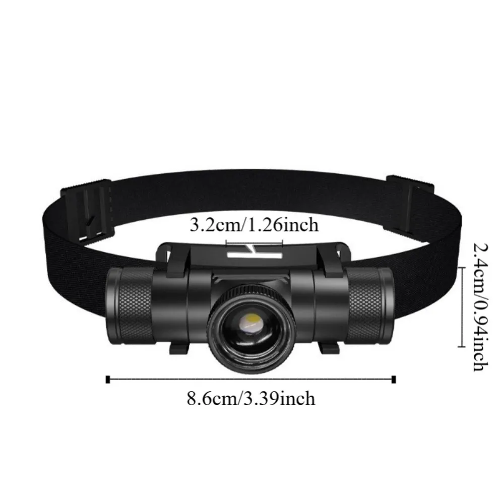 Ultra Bright Rotatable Zoom Headlight Strong Light Waterproof Zoomable Headlight Aluminum Alloy Mini Powerful Headlight Fishing