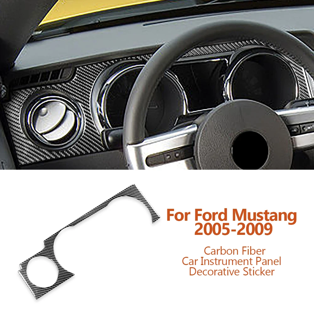 

For Ford Mustang 2005-2009 Car-Styling Carbon Fiber Car Instrument Panel Decorative Sticker Auto Inter Modification Accesorios