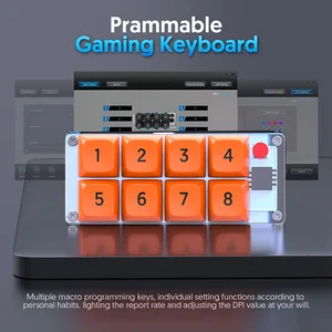 Bàn phím cơ cho các trò chơi có dây USB-C 8 phím mini 4 màu sáng RGB Tùy chỉnh bàn phím bàn phím macro có thể lập trình 8 Bàn phím cơ khí bán hàng chính có đèn LED - 5