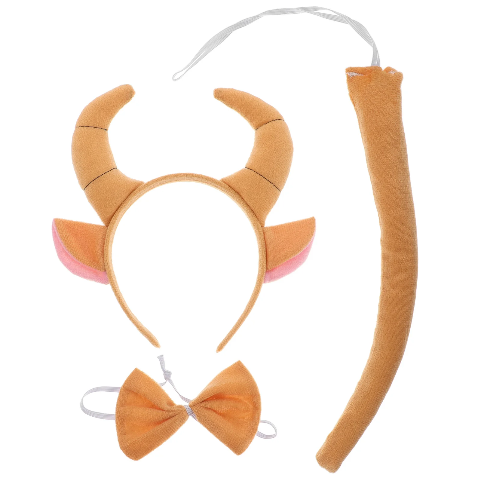 ที่คาดผมเขาแกะ 1 ชิ้น พร้อมโบว์ผูกผม หางปลอม อุปกรณ์แต่งกายคอสเพลย์สัตว์ สำหรับงานปาร์ตี้คริสต์มาส ฮาโลวีน และการแสดงบนเวที