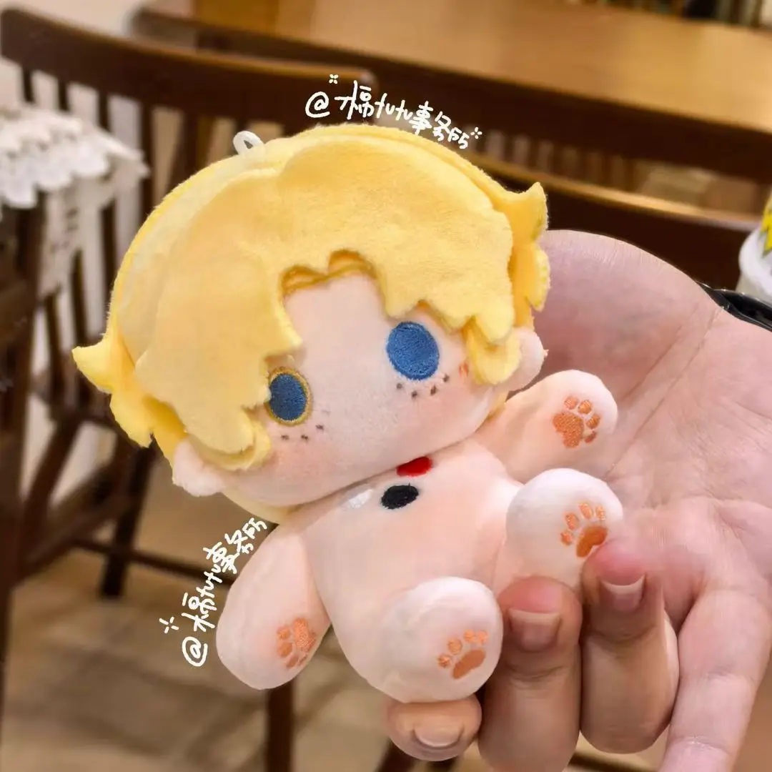 

10CM Cute Anime Original Skin Doll Body Identity Ⅴ Mike Morton Acrobat Cosplay Mini Pendant Plush Toy Plushie With skeleton
