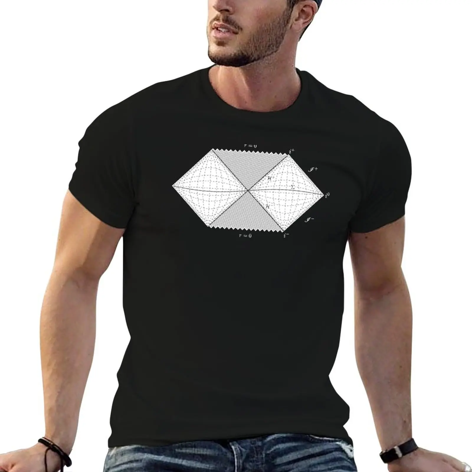 T-Shirt avec diagramme de Penrose, relativité générale et physique, T-Shirt pour homme, T-Shirt graphique drôle pour homme