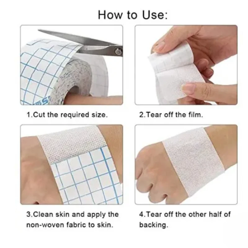 Non-Woven Breathable Tape Skin Healing Protect Confort Fabric Cloth Adhesive Antibacterial Wound Dressing Fix Bandage Tool