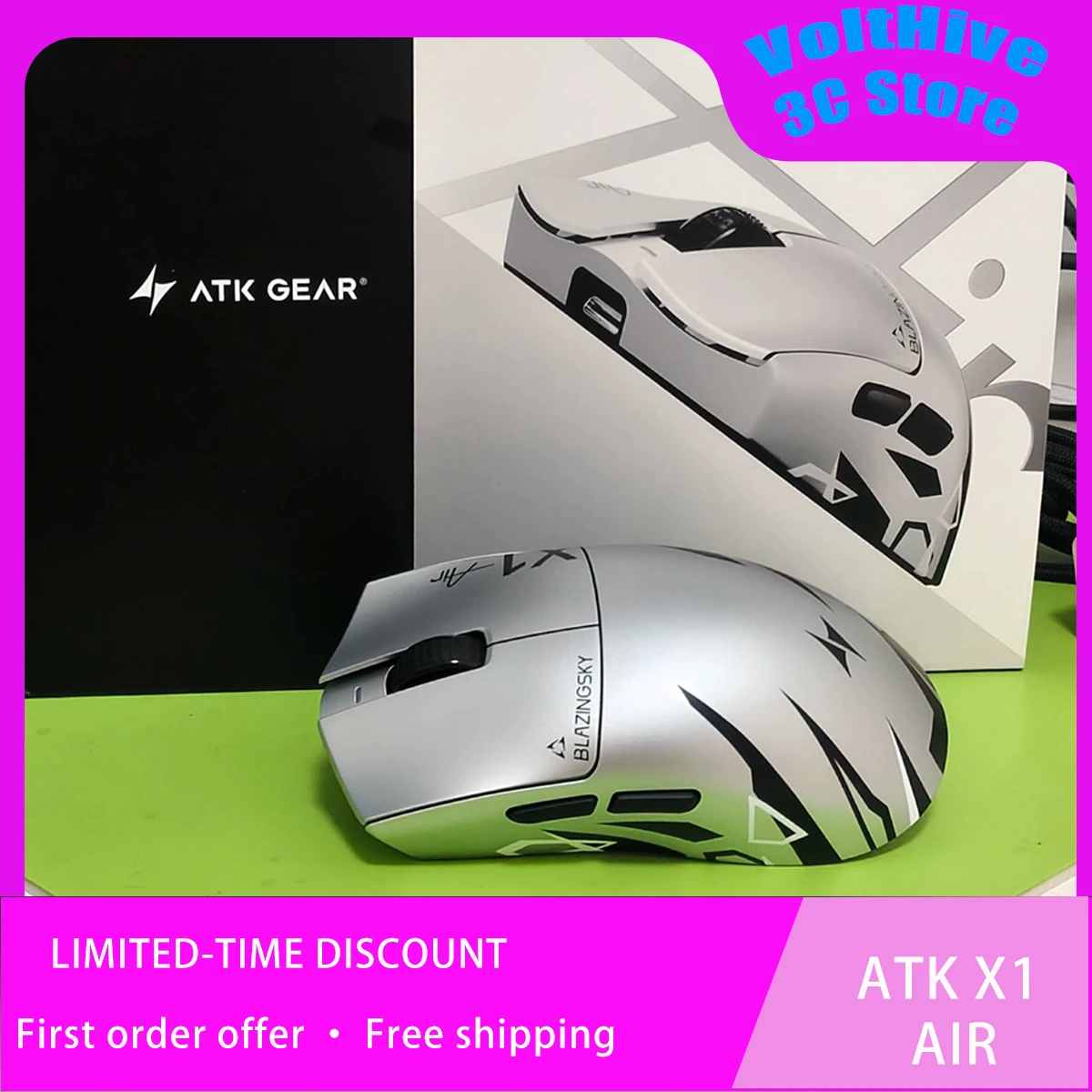 ATK X1 Air Master Wireless Gaming Mouse PAW3955 Nordic54L15 Dual 8K 48g Ultra‑Light FPS Esports PC Gamer Holiday Present Gear