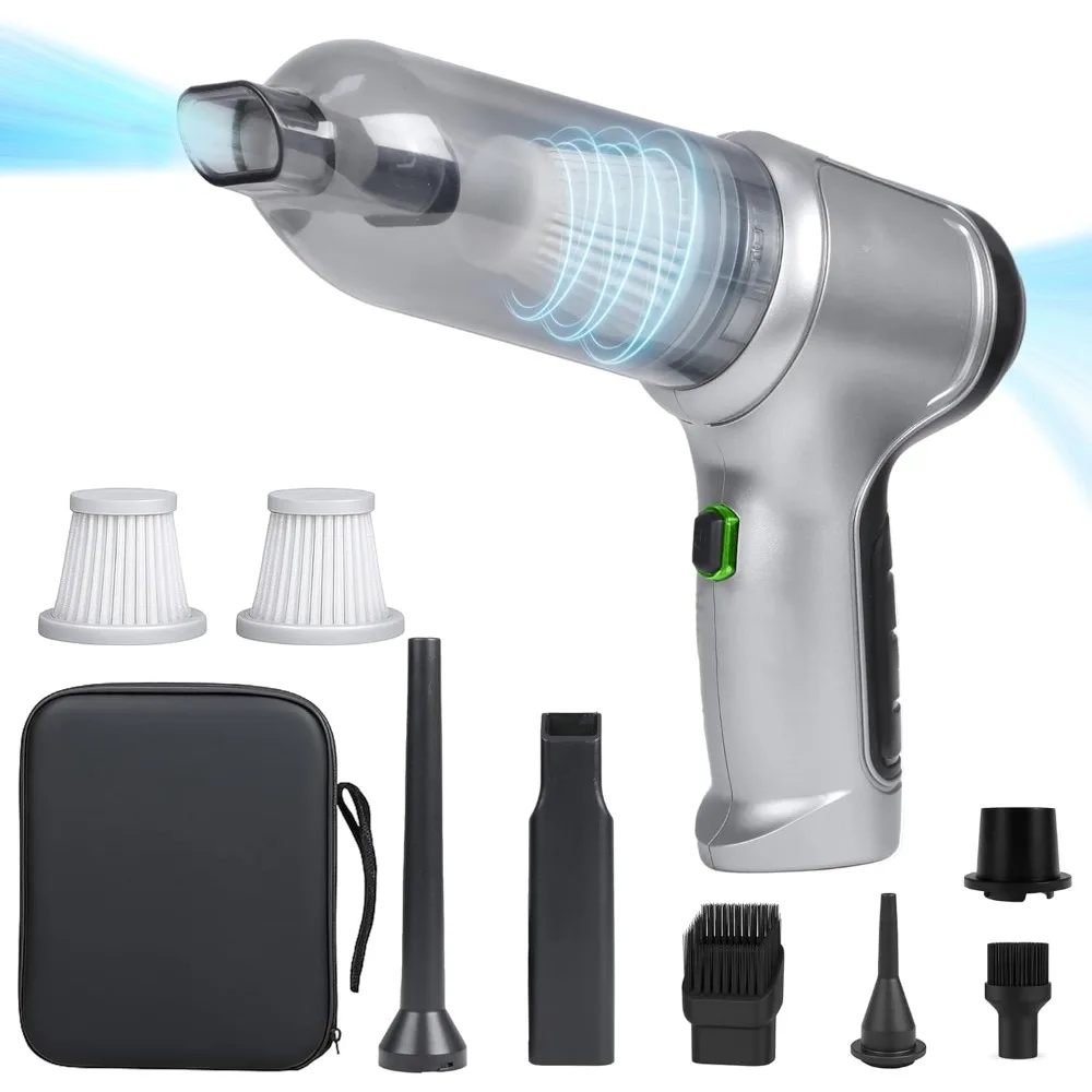 

Беспроводной ручной автомобильный пылесос EcoNour 3-в-1 — мощность 120 Вт, высокое всасывание 12 000 Па, двойные перезаряжаемые батареи — портативный