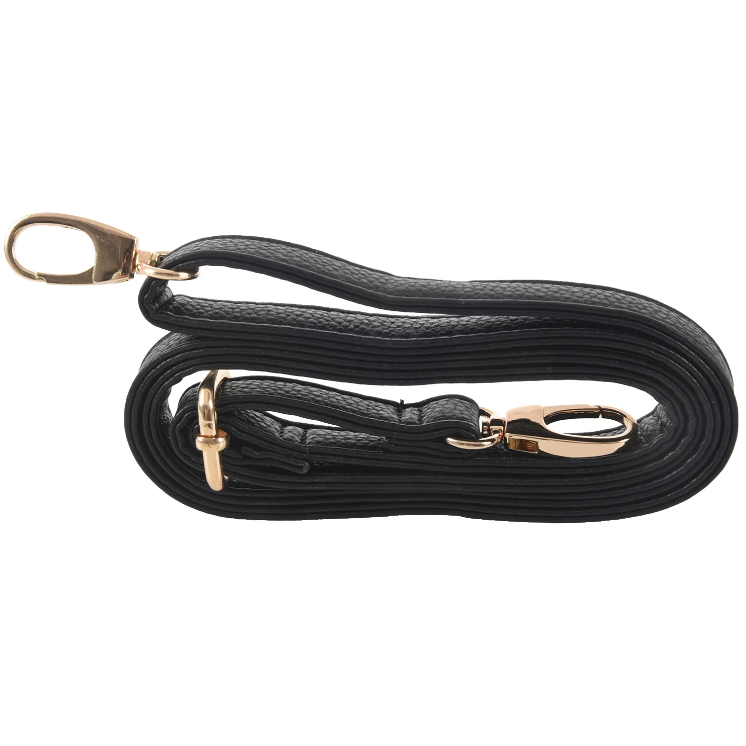 ABQR Sangle de sac messager réglable en cuir PU pour femme Noir