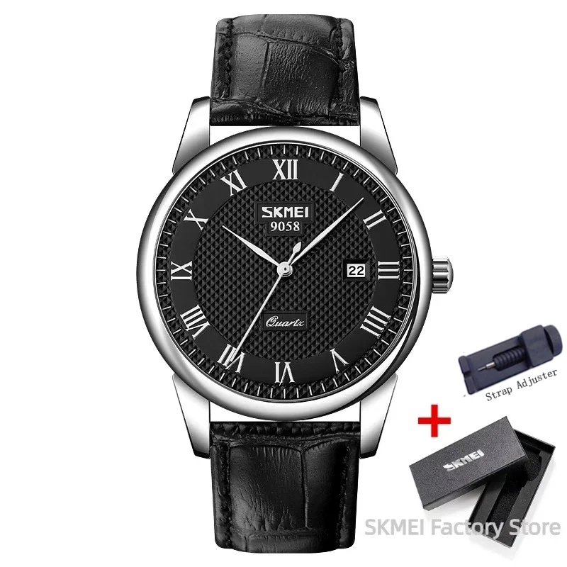 SKMEI 9058 Business Quartz Men Wristwatches Waterproof Date 
