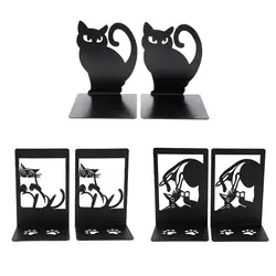 2Pcs Cat Bookends for Heavy Books Cute Support for Shelves Kids Room Desktop