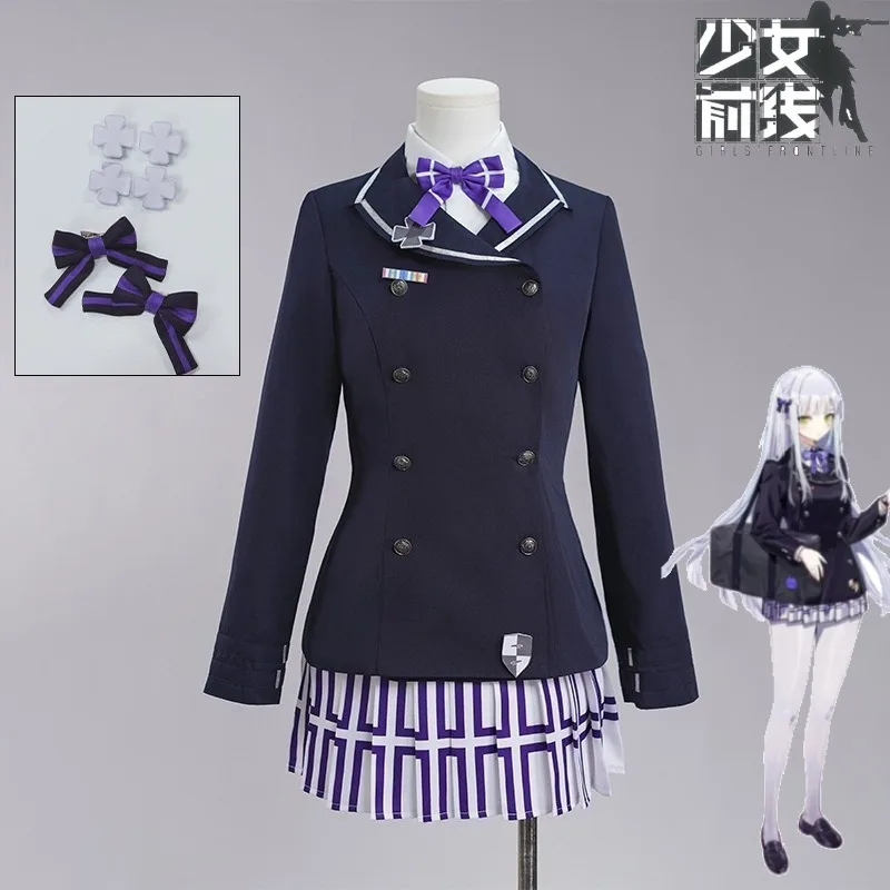 

HK416 Cosplay Costume Girls Frontline Primrose Usuzakura Uniform Outfit Full Set Anime Game Stage Costume for Women Halloween