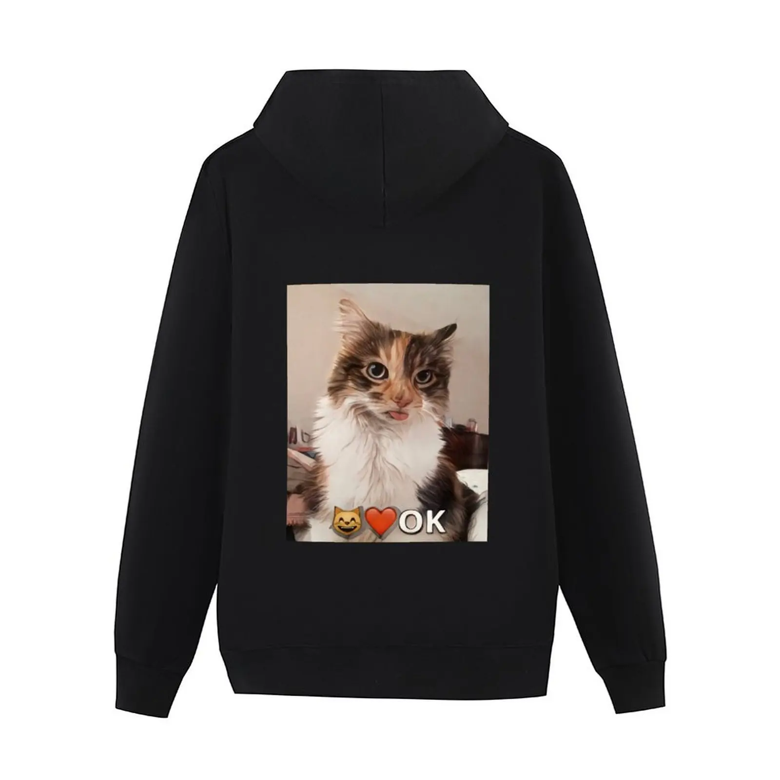 تصميم الرسوم المتحركة من سخيفة موافق القط الشائكة لها اللسان خارج هوديي الرجال الملابس الخريف الخريف سترة الرجال هوديي المعتاد #3