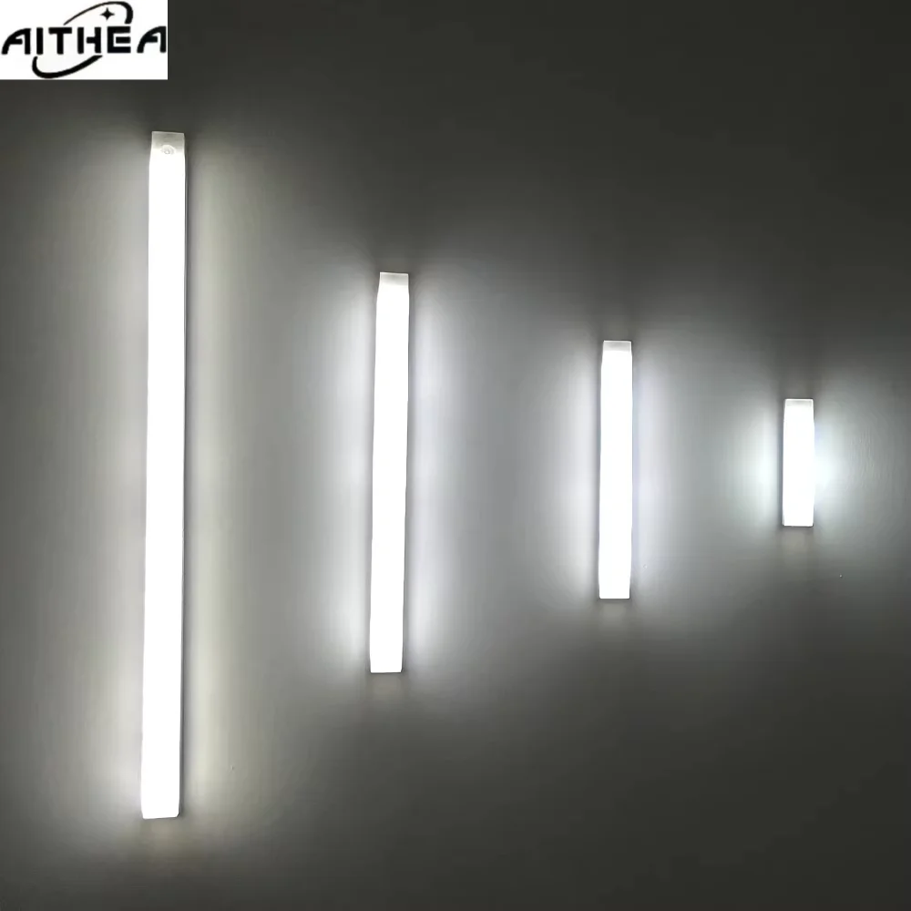 

Rechargeable LED Motion Sensor Night Light Under Cabinet Cordless Lamp for Kitchen Wardrobe Bedside Induction Strip Bar Light