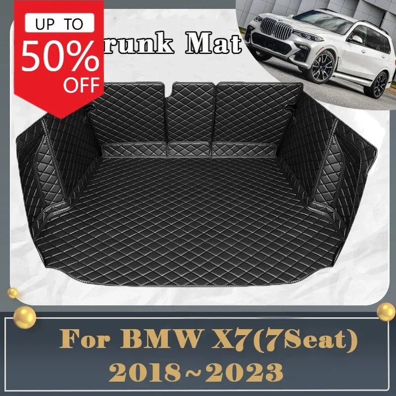 

Коврик в багажник автомобиля для BMW X7 G07 2018 ~ 2023 7 мест, грязеотталкивающий полностью объемный коврик в багажник, задний багажник, автомобильные аксессуары 2021 2022