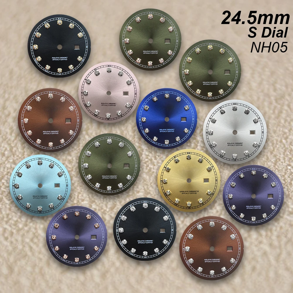

24.5mm S Logo Diamond NH35 Dial Suitable for NH05 Movement Watch Modification Accessories High Quality NH35 Accessories ﻿