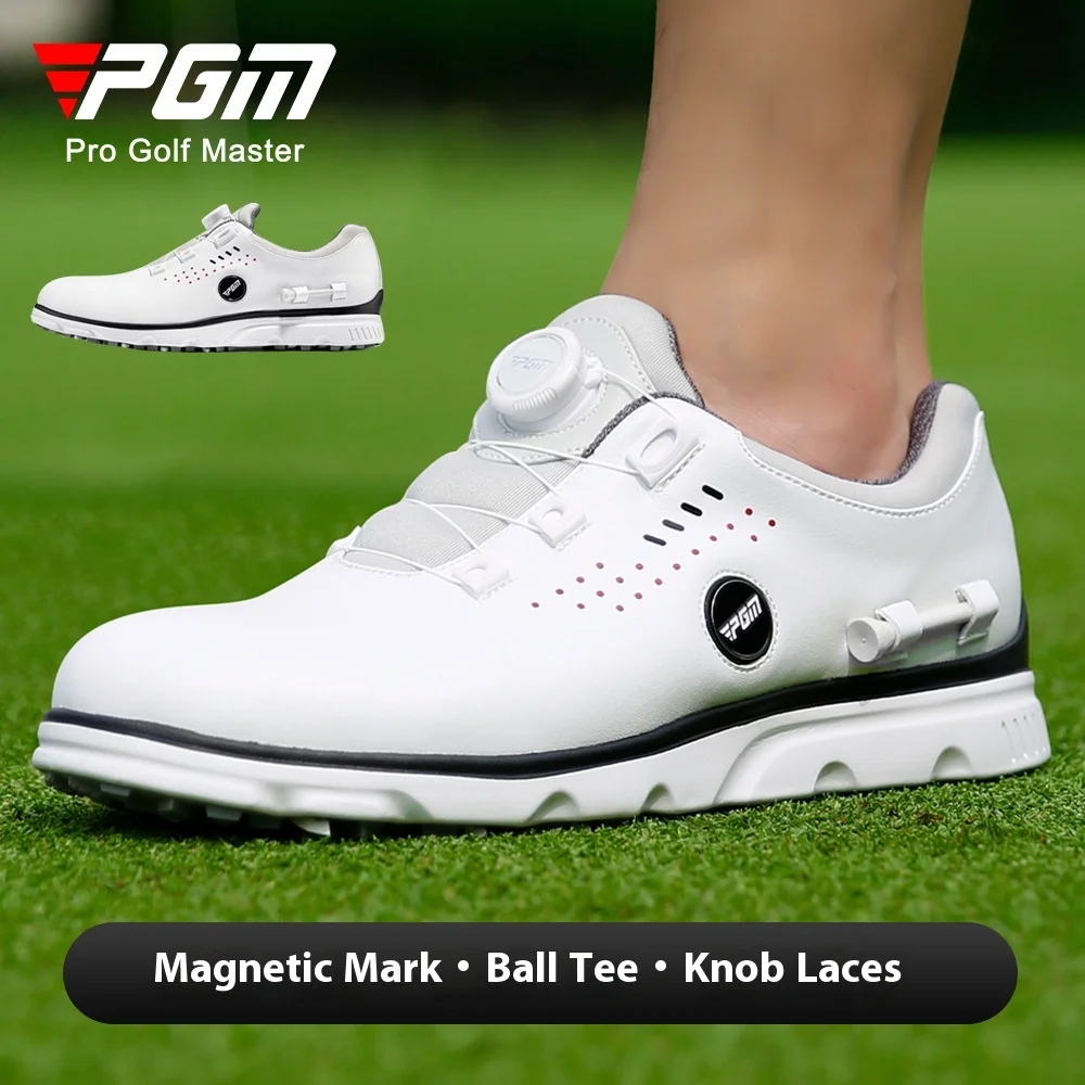 PGM Golf Shoes Men\'s Waterproof Sports Shoes Men\'s Shoes Knob Lace Shoes Magnetic Mark with Ball TEE XZ302